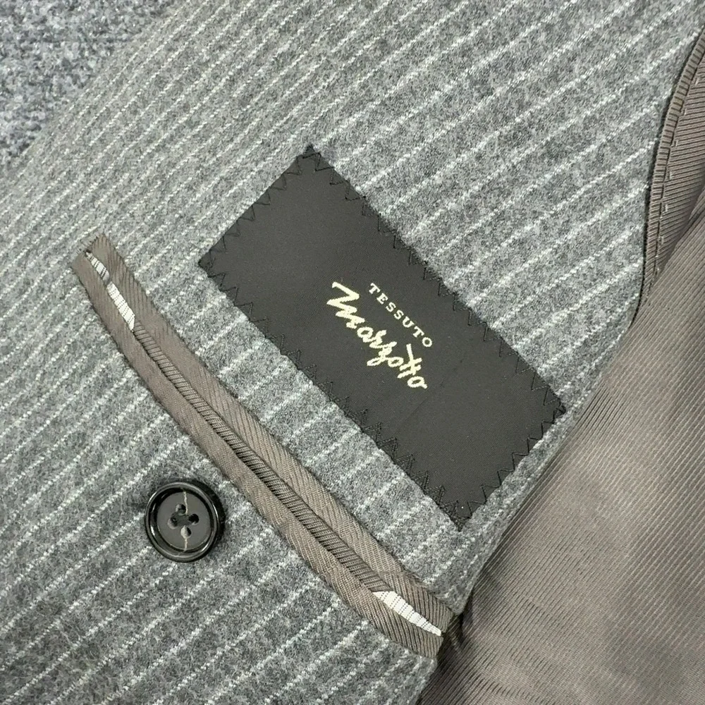 Banana Republic Blazer Mens 42S Grey Wool Pinstripe Marzotto Sport Coat Classic